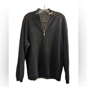 Tommy Bahama Mens Reversible Black‎ 1/4 Zip Pullover Sweater Size Medium